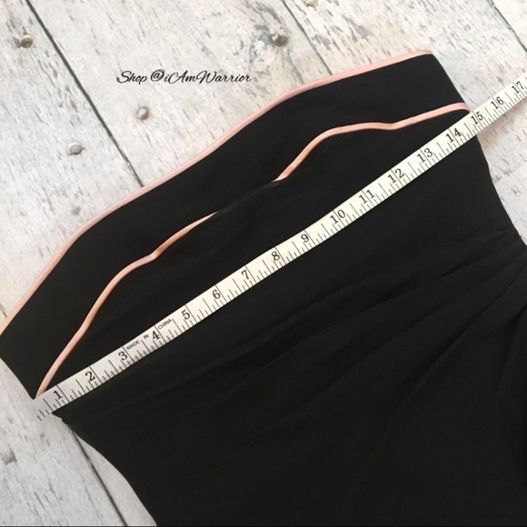 Kay Unger black strapless silk pink trim ruffle dress *shop@iamwarrior - Picture 8 of 11